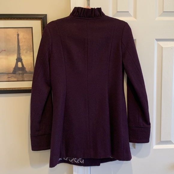 Tulle Purple Ruffle Peacoat - Picture 3 of 10